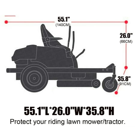 55.1x26.0x35.8 Waterproof Heavy Duty Universal Protection Lawn Tractor Cover Black 190D Polyester dDanke Riding Lawn Mower Cover